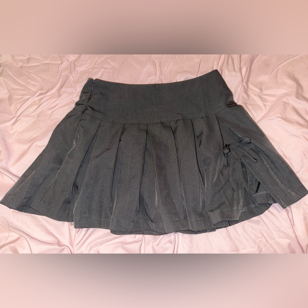 Chic Dark Gray Skater Skirt